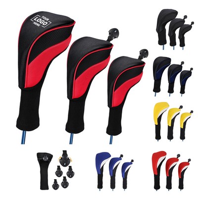 Golf Wood Headcover Set 3-Pack
