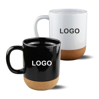 Minimalist Cork-Bottom Ceramic Mugs