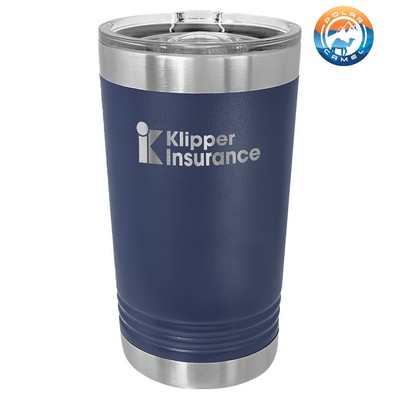Navy Polar Camel 16 oz Pint Vacuum Insulated Tumbler with Slider Lid - Laser Engraved