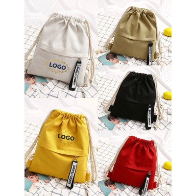 Drawstring Canvas Backpack