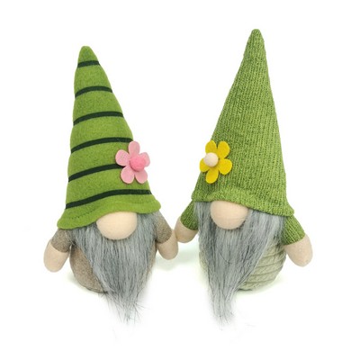 St. Patrick's Day Lucky Green Gnome Shamrock Leprechaun Plush Spring Festive Figurine