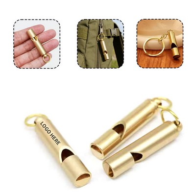 Copper Brass Whistle Keyring