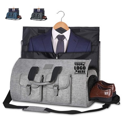 Water-Resistant Garment Duffel Travel Bag with Shoe Compartment
