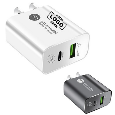 Universal Durable Smartphones PD & QC 3.0 Dual Port Wall Charger