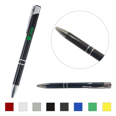 Aluminum Barrel Angled Coil Retractable Ballpoint Pen