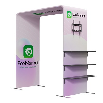 6.5'w x 7.5'h Square Arch Display with Shelves & TV Bracket