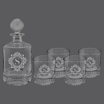 Polar Camel 850mL Round Golf Glass Decanter Set