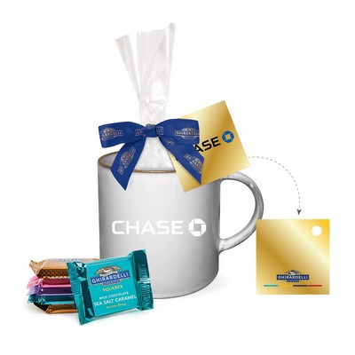 Ghirardelli Mug Drop with 18oz Ghost Glaze Mug