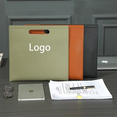 Sleek Magnetic-Closure PU Leather A4 Tote for Professionals