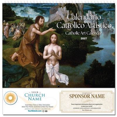 Catholic Art 2027 Wall Calendar - Spiral Bound (Italian/English)