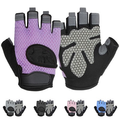 Gym Sports Half Finger Gloves with Wrister Wraps Exercise Workout Gloves Cycling