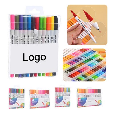 Dual Tip Watercolor Brush Pens Washable Kids Art Supplies