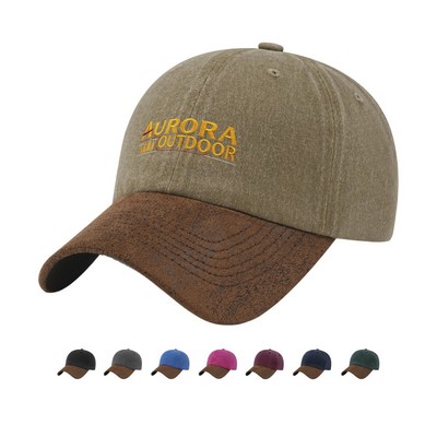 Vintage Washed Cotton Hat, Embroidery