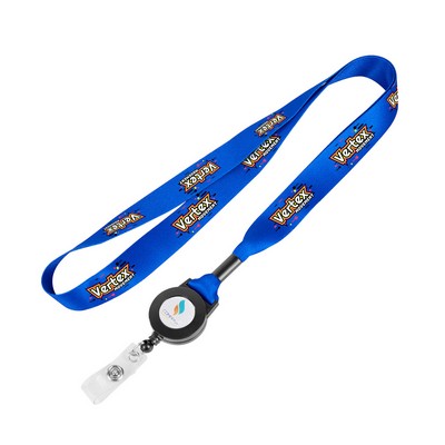 3/4" Dye Sublimation Lanyards w/ Retractable Badge Reel Combo