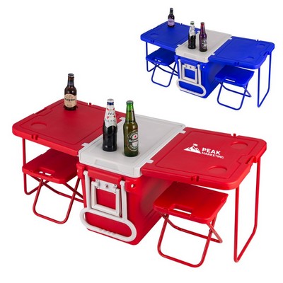 34QT Multi Function Rolling Cooler Table