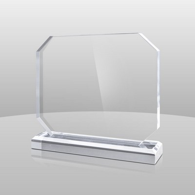 Horizontal Mount Clear Rectangular Award I (8"x8"x2")