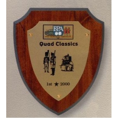 Solid Walnut Arrowhead Shield Award w/ Shield Plate (6"x7.5")