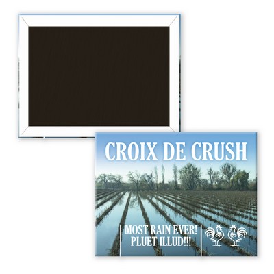 1.5"x2" Rectangle Full Color Button Style Refrigerator Magnet W/Full Magnetic Back