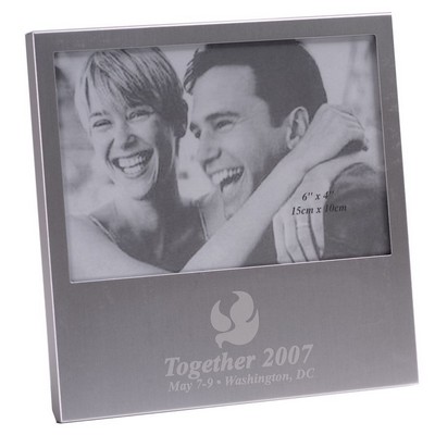 6"x6"x3/4" Matte Finish Photo Frame (6"x4" Photo) - Engraved