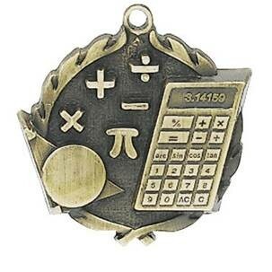 Medal, "Math" - 1 3/4" Wreath Edging