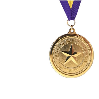 Custom Brass Die Struck Medal (1 3/4")