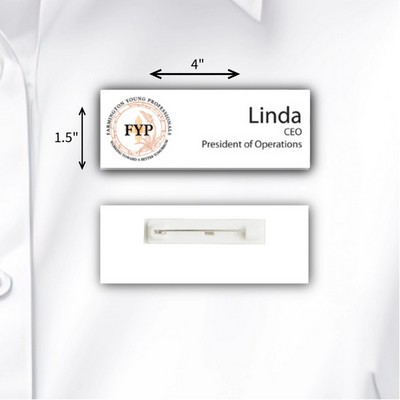 Laminated Personalized Name Badge (1.5"x4") Rectangle