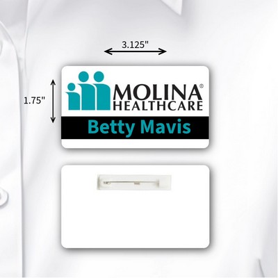 Laminated Personalized Name Badge (1.75"X3.125") Rectangle
