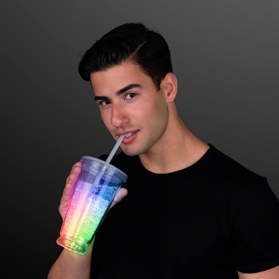 Deluxe Multicolor LED Double Wall Tumbler Cup - BLANK