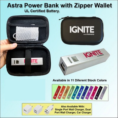 Astra Power Bank Gift Set in Zipper Wallet 2800 mAh No Extra Tariff