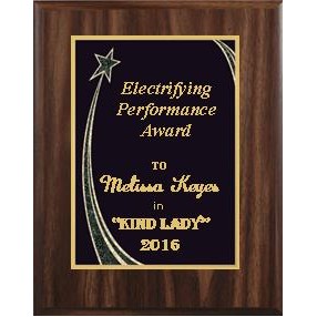 Walnut Plaque 8" x 10" - Black/Gold Rising Star 6" x 8" Plate