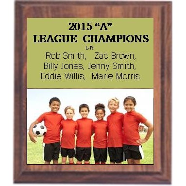 Cherry Finish 8" x 10" Plaque - With a 7" x 8" Dye Sublimated Plate