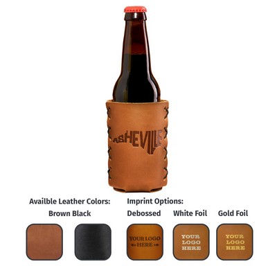 Full-Grain Leather Long Neck Bottle Holder- Made in USA