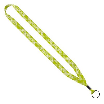 5/8" Tubular Lanyard with Metal Crimp & Metal Split-Ring