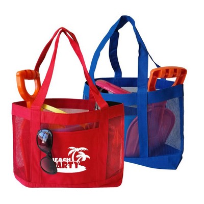 Solid Color Mesh Open Tote Custom Overseas Only 1000 pc Min