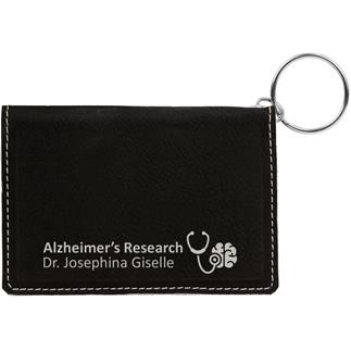 Leatherette ID Holder - Black/Engraves Silver