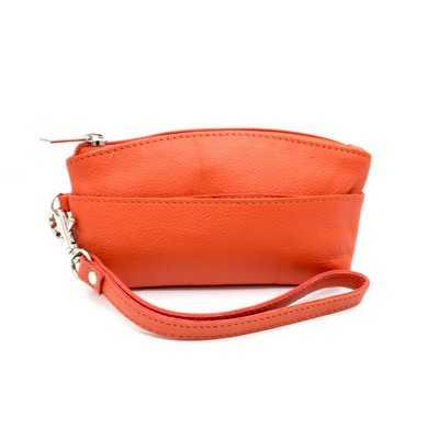 Ashlin® Designer Ladies Tangerine Orange Makeup Wristlet