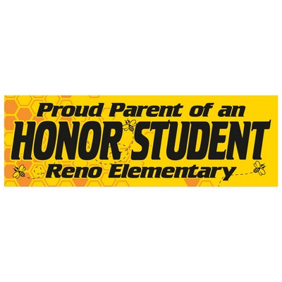 Bumper Sticker | Rectangle | 3" x 9" | Yellow Vinyl
