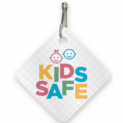 Ultra Reflective White Bag Tag Diamond shape 2" x 2", High resolution 4 color process