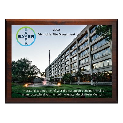 Extra-Large Digi-Color Direct Walnut Finish Plaque