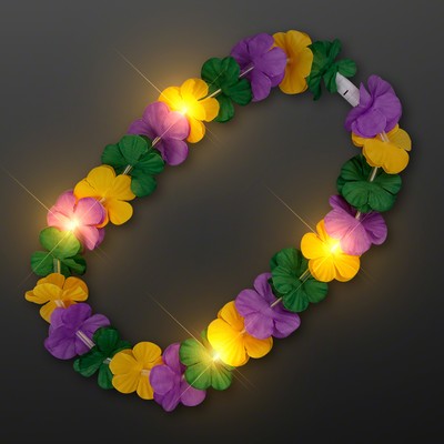 Mardi Gras Lei Light Up Flower Necklace - BLANK