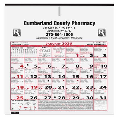 6 Sheet Almanac Calendar (11"x11 1/8")