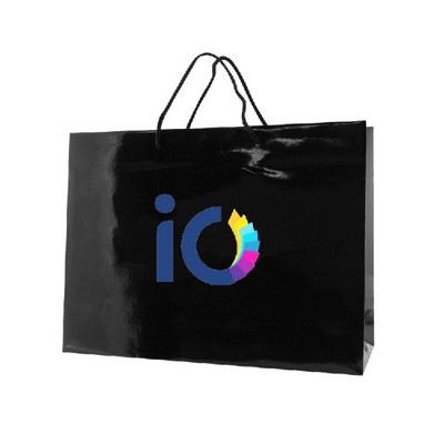 16x6x12'' Matt/Gloss 210GSM White Cardboard Shopping Bag