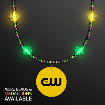 Light Up Fleur de Lis Jewelry With Yellow Medallion - PRINTED