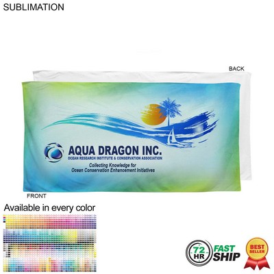 72 Hr Fast Ship - Plush and Soft Velour Terry Cotton Blend Beach Towel, 30x60, Sublimated