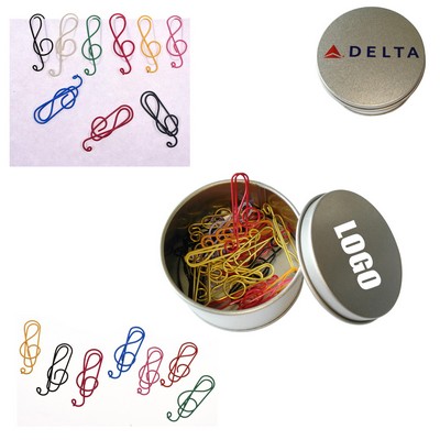 Music Clef Paper Clips in Tin Box - All-Clad