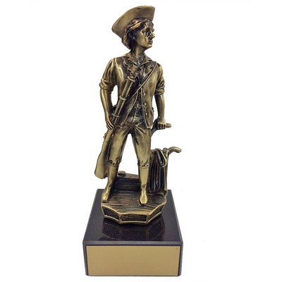 8 ½" Minuteman Antique Brass Trophy