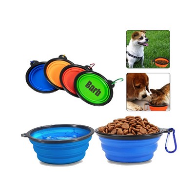 12OZ Silicone Pet Collapsible Dog Bowl with Carabiner