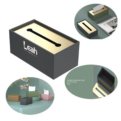 Metal Tissue Box Rectangular Paper Storage Box