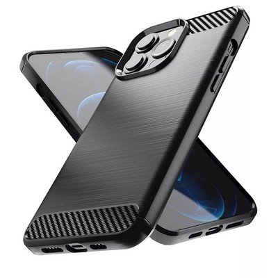Carbon fiber Silicone iPhone 11 / 12/ 13 Protetive Phone Case