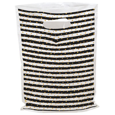Stripes and Dots Predesigned Plastic Bag (12" x 15")